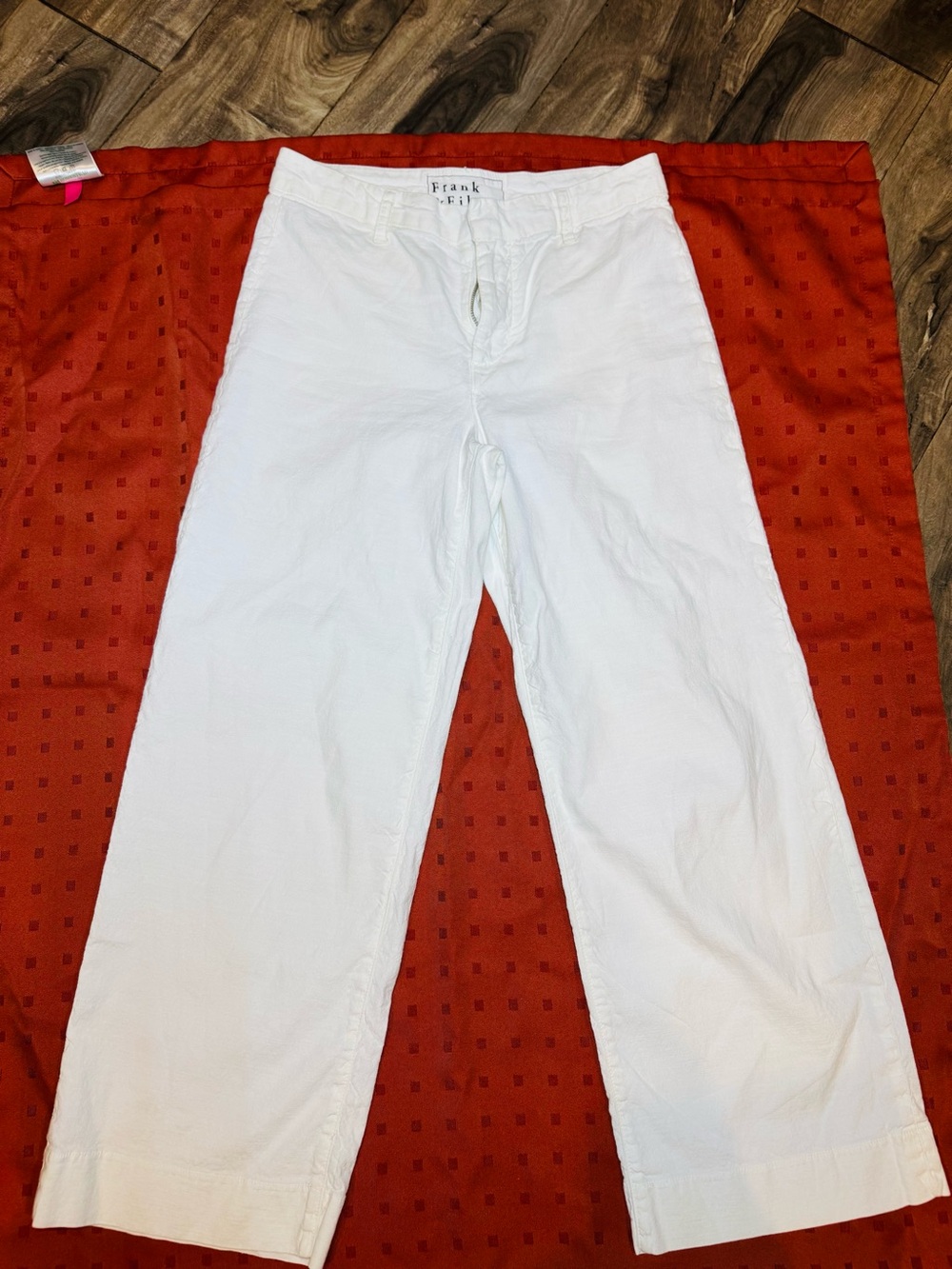 Frank & Eileen white Wide-Leg Cotton Pants Made in the USA